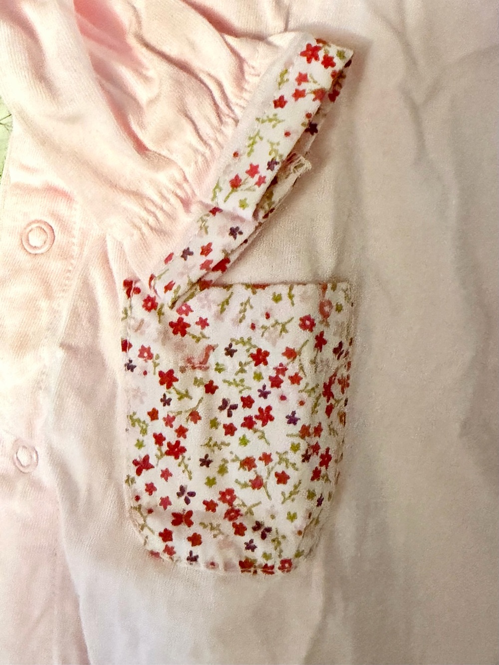NWT Petit Bateau Baby Pink Floral-Trim One-Piece Romper - Picture 3 of 6